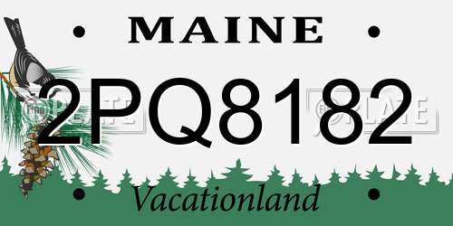 2PQ8182 Maine License Plate
