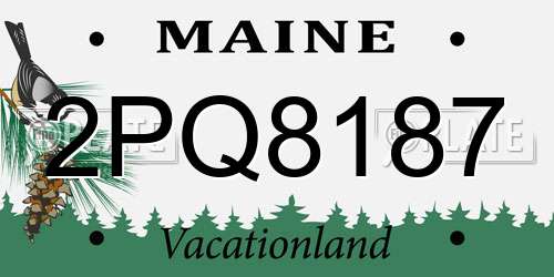 2PQ8187 Maine License Plate