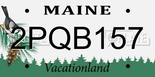 2PQB157 Maine License Plate