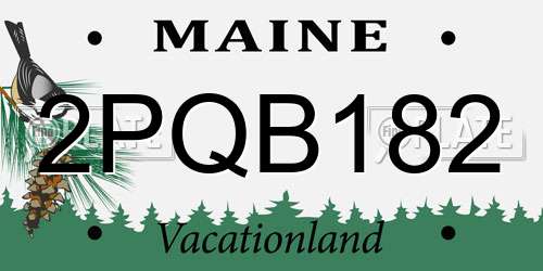 2PQB182 Maine License Plate