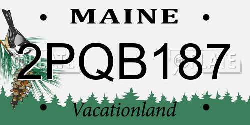 2PQB187 Maine License Plate