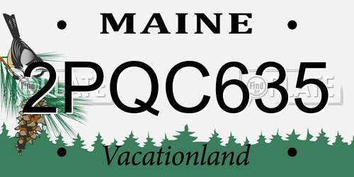 2PQC635 Maine License Plate