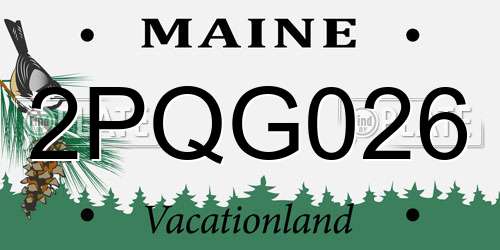 2PQG026 Maine License Plate