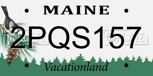 2PQS157 Maine License Plate