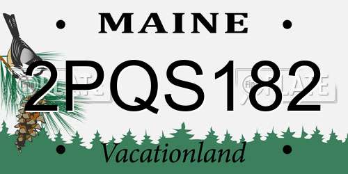 2PQS182 Maine License Plate