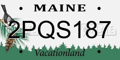 2PQS187 Maine License Plate