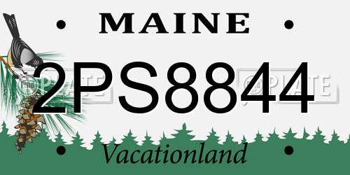 2PS8844 Maine License Plate