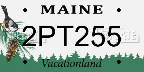 2PT255 Maine License Plate
