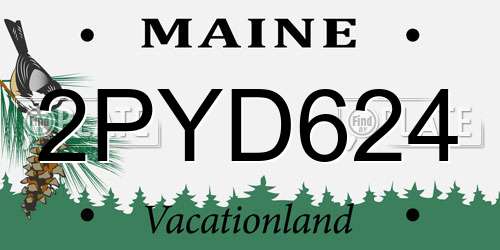 2PYD624 Maine License Plate