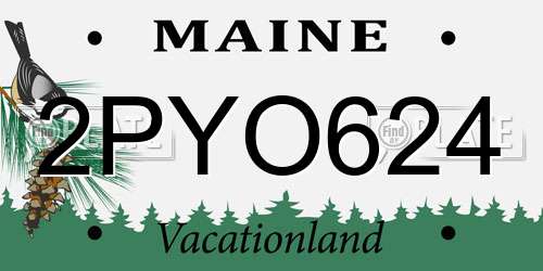2PYO624 Maine License Plate