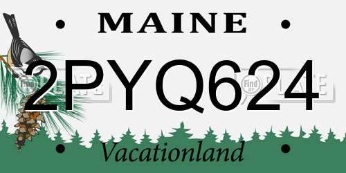 2PYQ624 Maine License Plate