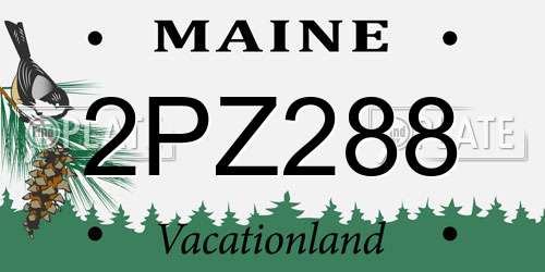 2PZ288 Maine License Plate