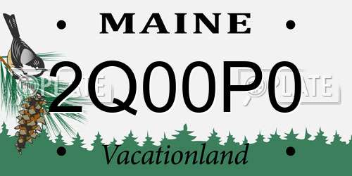2Q00P0 Maine License Plate