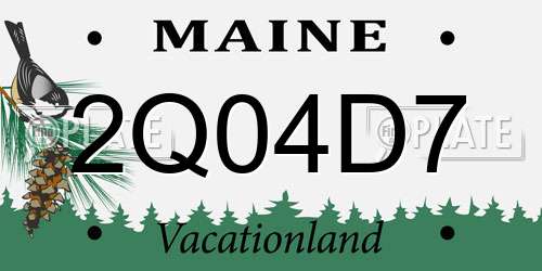 2Q04D7 Maine License Plate