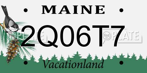 2Q06T7 Maine License Plate
