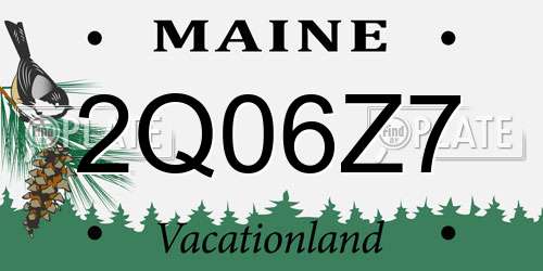2Q06Z7 Maine License Plate