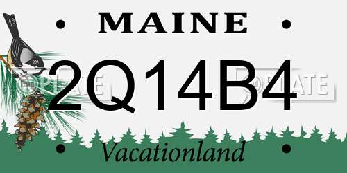 2Q14B4 Maine License Plate
