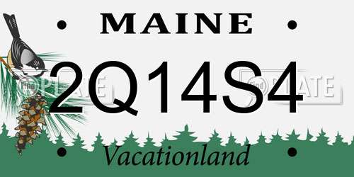 2Q14S4 Maine License Plate