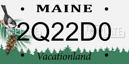 2Q22D0 Maine License Plate