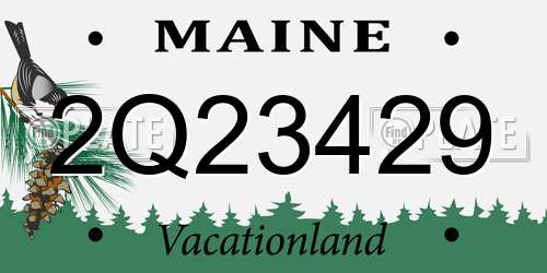 2Q23429 Maine License Plate