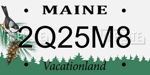 2Q25M8 Maine License Plate