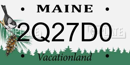 2Q27D0 Maine License Plate