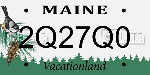 2Q27Q0 Maine License Plate