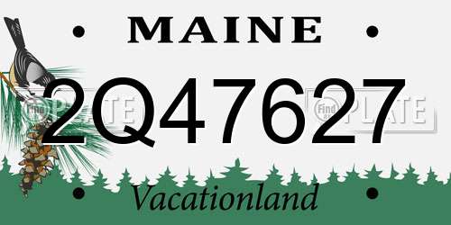 2Q47627 Maine License Plate