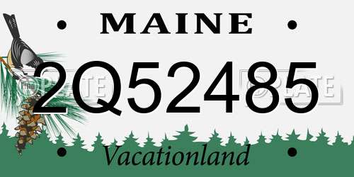 2Q52485 Maine License Plate