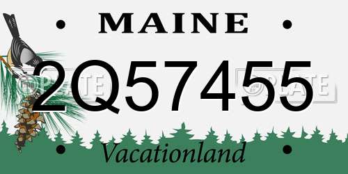 2Q57455 Maine License Plate