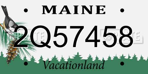 2Q57458 Maine License Plate