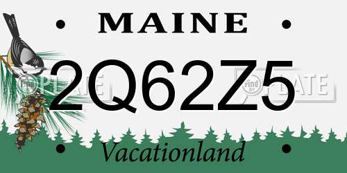 2Q62Z5 Maine License Plate