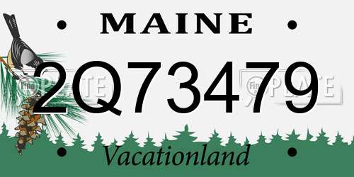 2Q73479 Maine License Plate