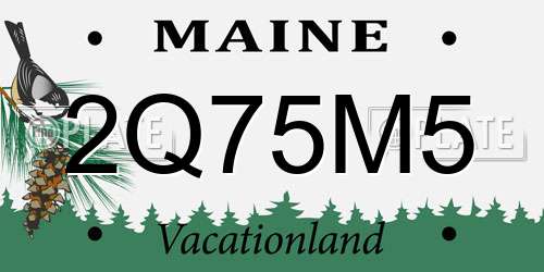 2Q75M5 Maine License Plate
