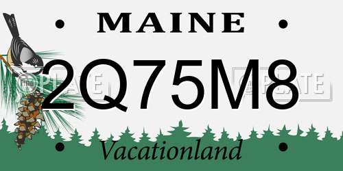 2Q75M8 Maine License Plate