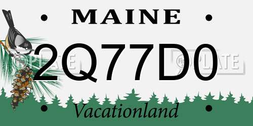 2Q77D0 Maine License Plate