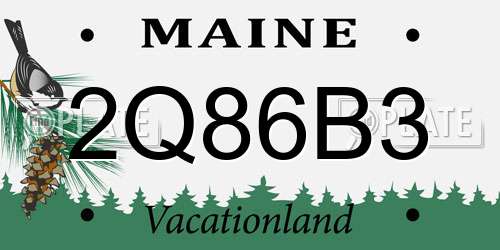 2Q86B3 Maine License Plate