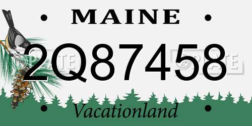 2Q87458 Maine License Plate