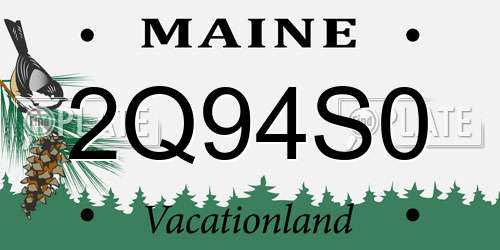 2Q94S0 Maine License Plate