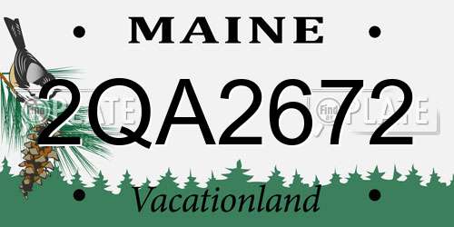 2QA2672 Maine License Plate