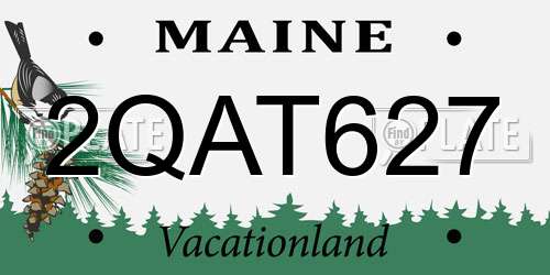 2QAT627 Maine License Plate