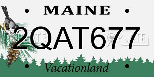 2QAT677 Maine License Plate