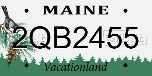 2QB2455 Maine License Plate