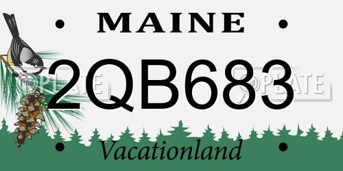 2QB683 Maine License Plate