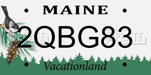 2QBG83 Maine License Plate