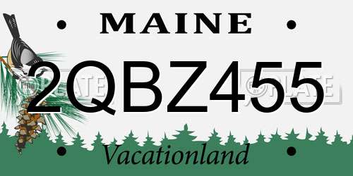 2QBZ455 Maine License Plate