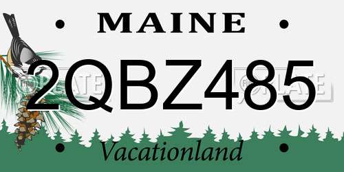 2QBZ485 Maine License Plate
