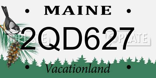 2QD627 Maine License Plate