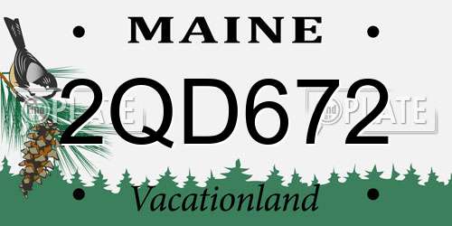2QD672 Maine License Plate