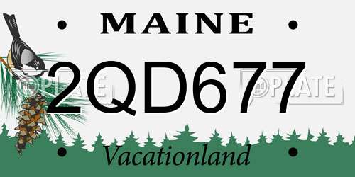 2QD677 Maine License Plate